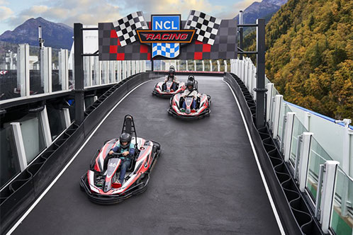 Pista de Karts en algunos barcos NCL. SoloCruceros.com Pista de Karts en algunos barcos NCL. SoloCruceros.com