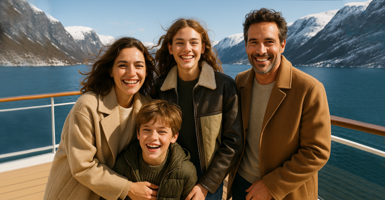 islandia-crucero-familia-montañas-nevadas